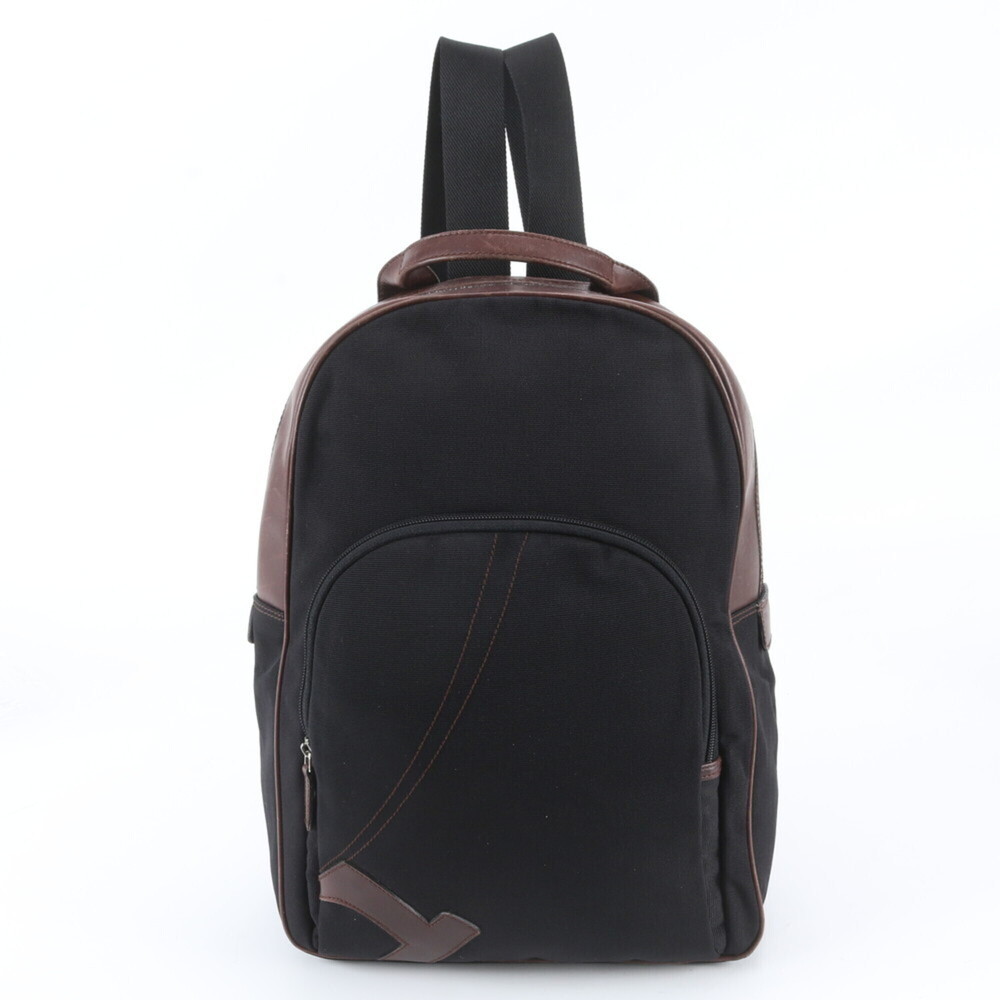 Salvatore Ferragamo Leather Canvas Backpack Shoulder Bag for Men
